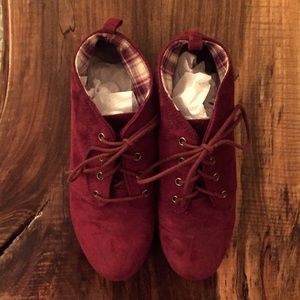 Burgundy ankle boots